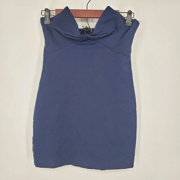 Cushnie Women's Navy‎ Blue Strapless Bustier Mini Dress Size 6 - Picture 6 of 9